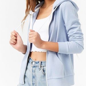 French Terry Zip-Front Hoodie